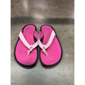 Olukai Kulapa Kai Women’s Pink Leather Sandals Size 7 Ohana Flip Flop Thong Shoe